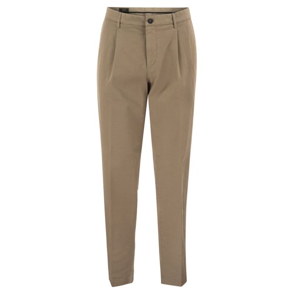 Peserico Men Stretch Cotton Chino Trousers